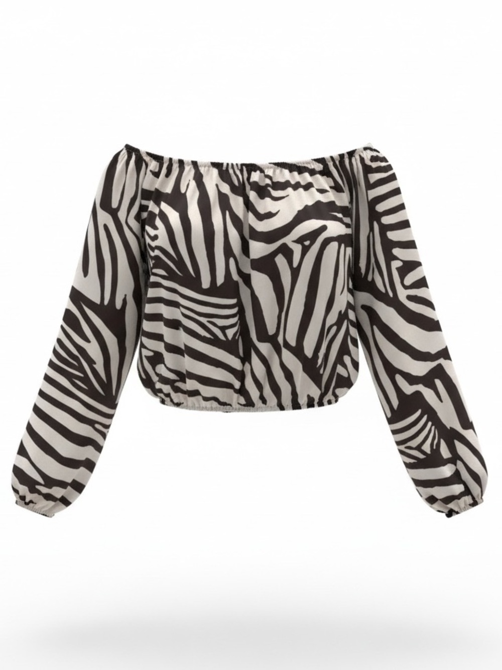 Express NWT brown zebra print off the shoulder top, large